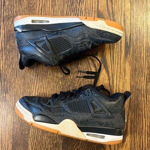 Jordan 4 Black Laser Gum Sneakers